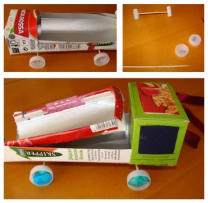 Fab Mums » How to make a toy dumper truck out of a juice carton